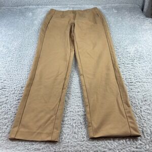 J. Jill Ponte Slim Leg Pants Camel Tan Brown Pull On Trousers Womens Medium Tall